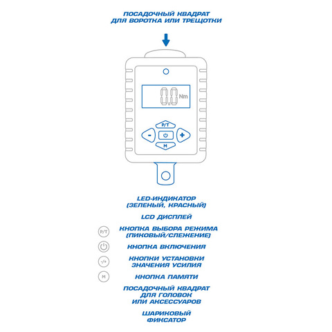 Динамометрический адаптер серии "DIGITAL", 3/8", 27-135 Нм