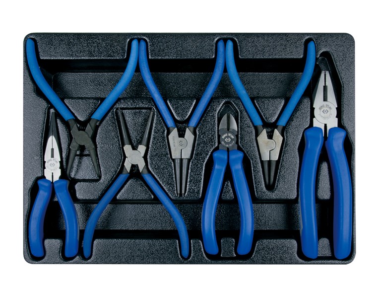 Комплект шарнирно-губцевого инструмента в лотке 7 пр