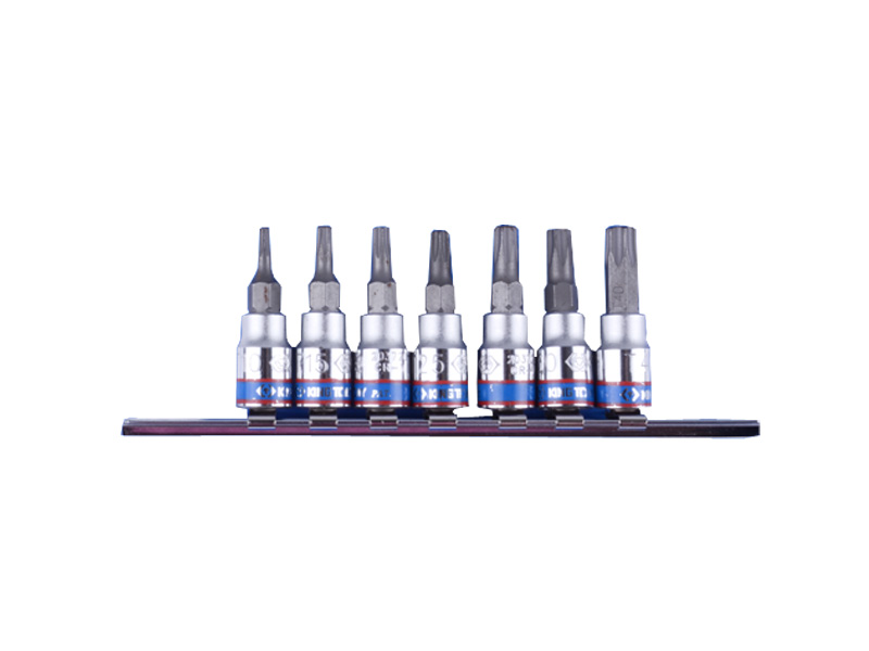 Набор TORX 1/4" с отверстием 7 ед. в держателе (на планке)
